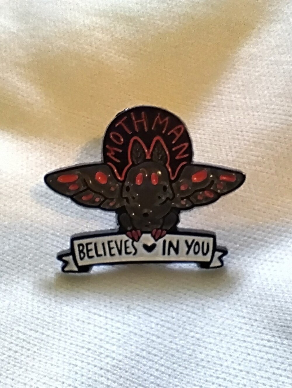 🧁 3/$30 'Mothman Believes in You' Cryptid Enamel Pin NEW